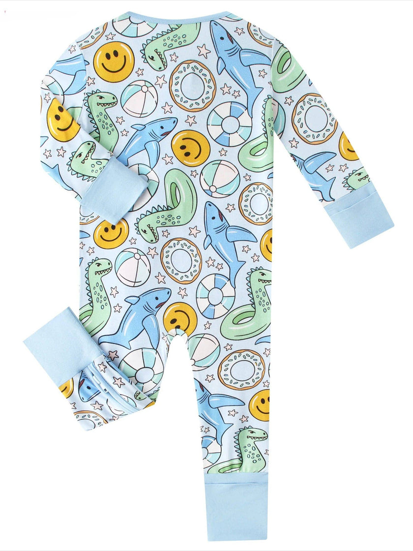 PoshTOT Summer Bamboo Baby Convertible Zippy Romper