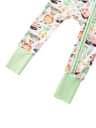 PoshTOT Little Yellow Sheep Bamboo Baby Convertible Zippy Romper