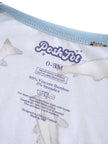 PoshTOT Blue Fish Bamboo Baby Convertible Zippy Romper