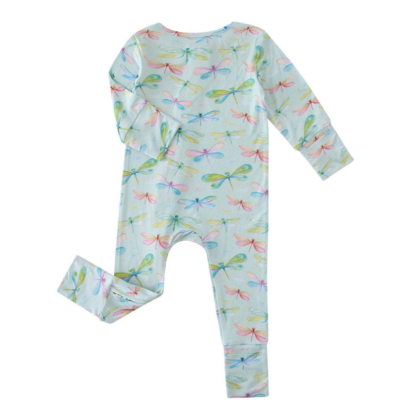 PoshTOT Dragonfly Bamboo Baby Convertible Zippy Romper