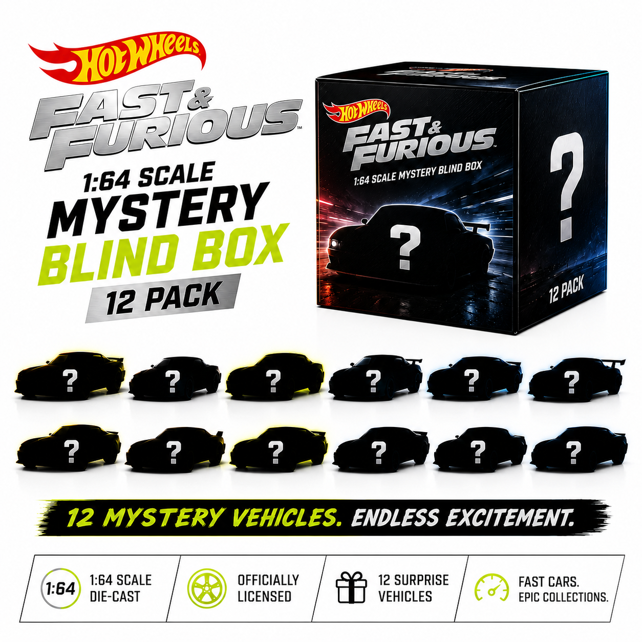 Hot Wheels Racer Verse Mystery Blind Box Case | 12 Pack Diecast
