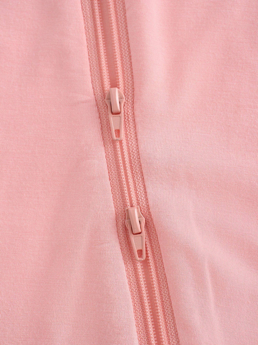 PoshTOT Peach Bamboo Baby Convertible Zippy Romper
