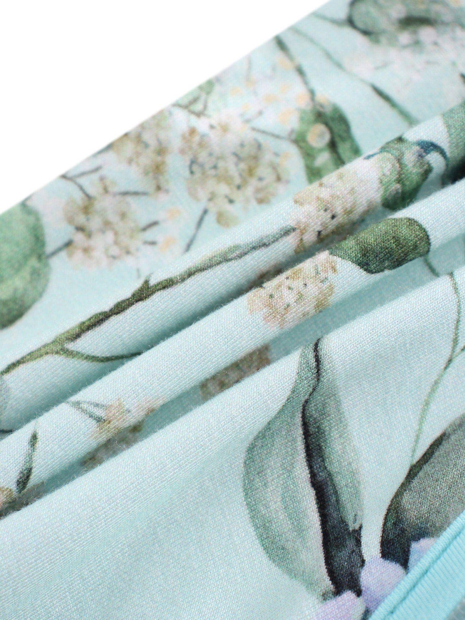 PoshTOT Green Hydrangea Bamboo Baby Convertible Zippy Romper