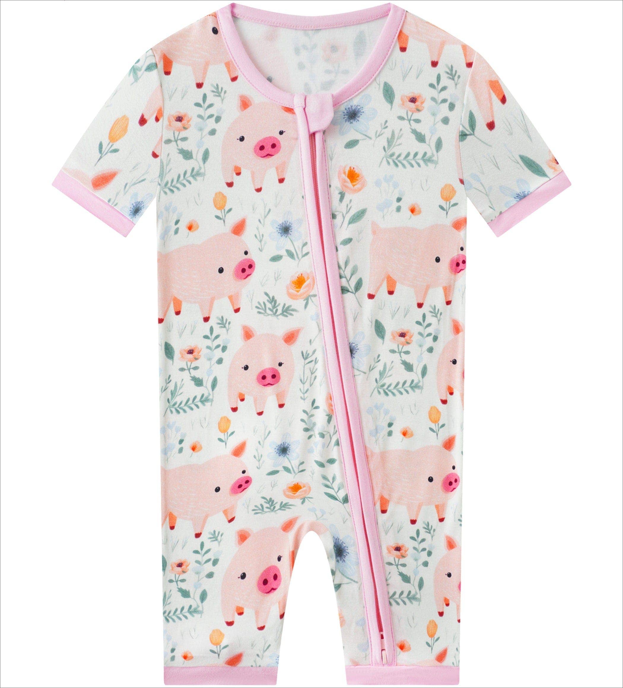Posh TOT Piggy Wiggly Bamboo Shorty Romper