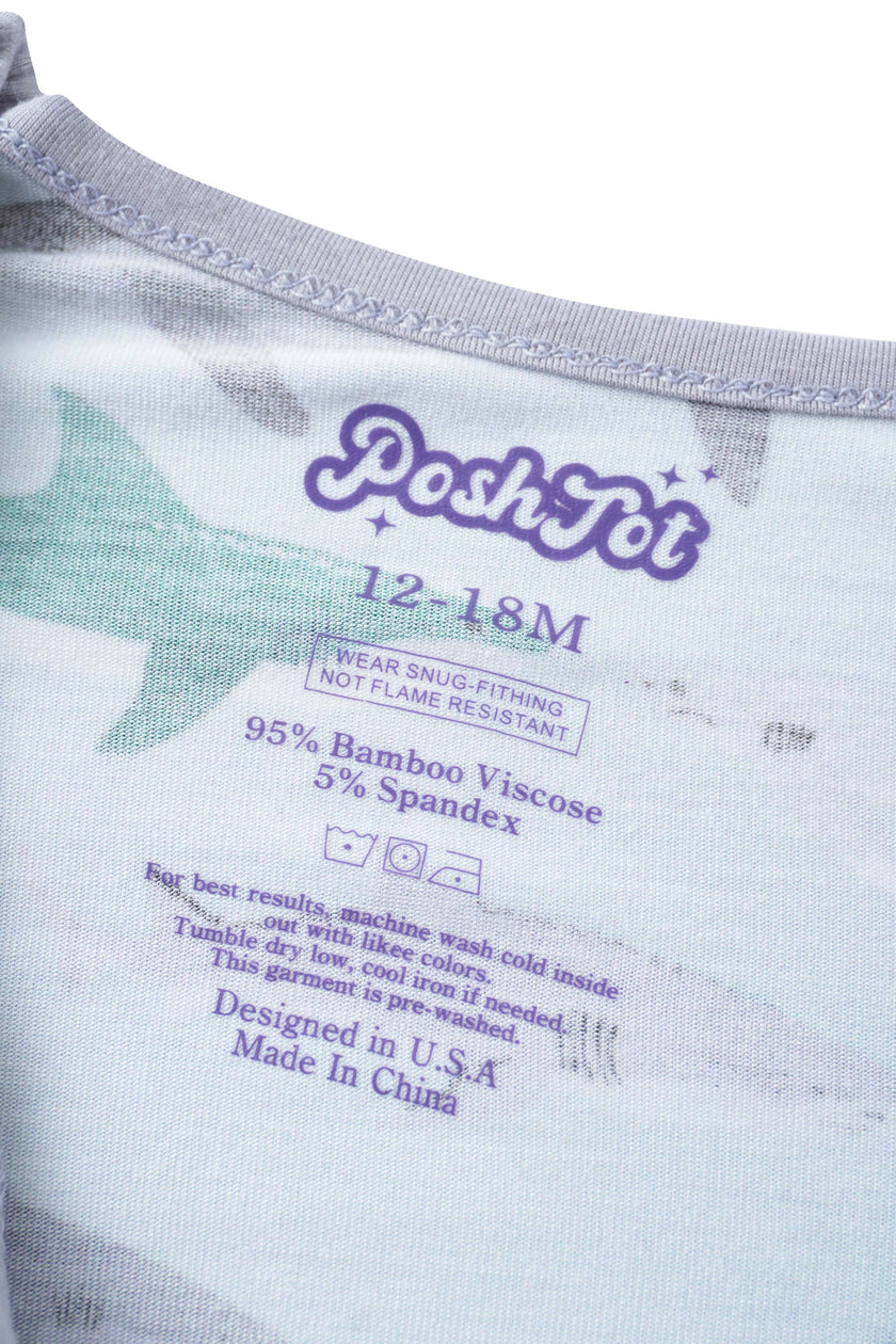 Posh TOT Shark Frenzy Bamboo Shorty Romper