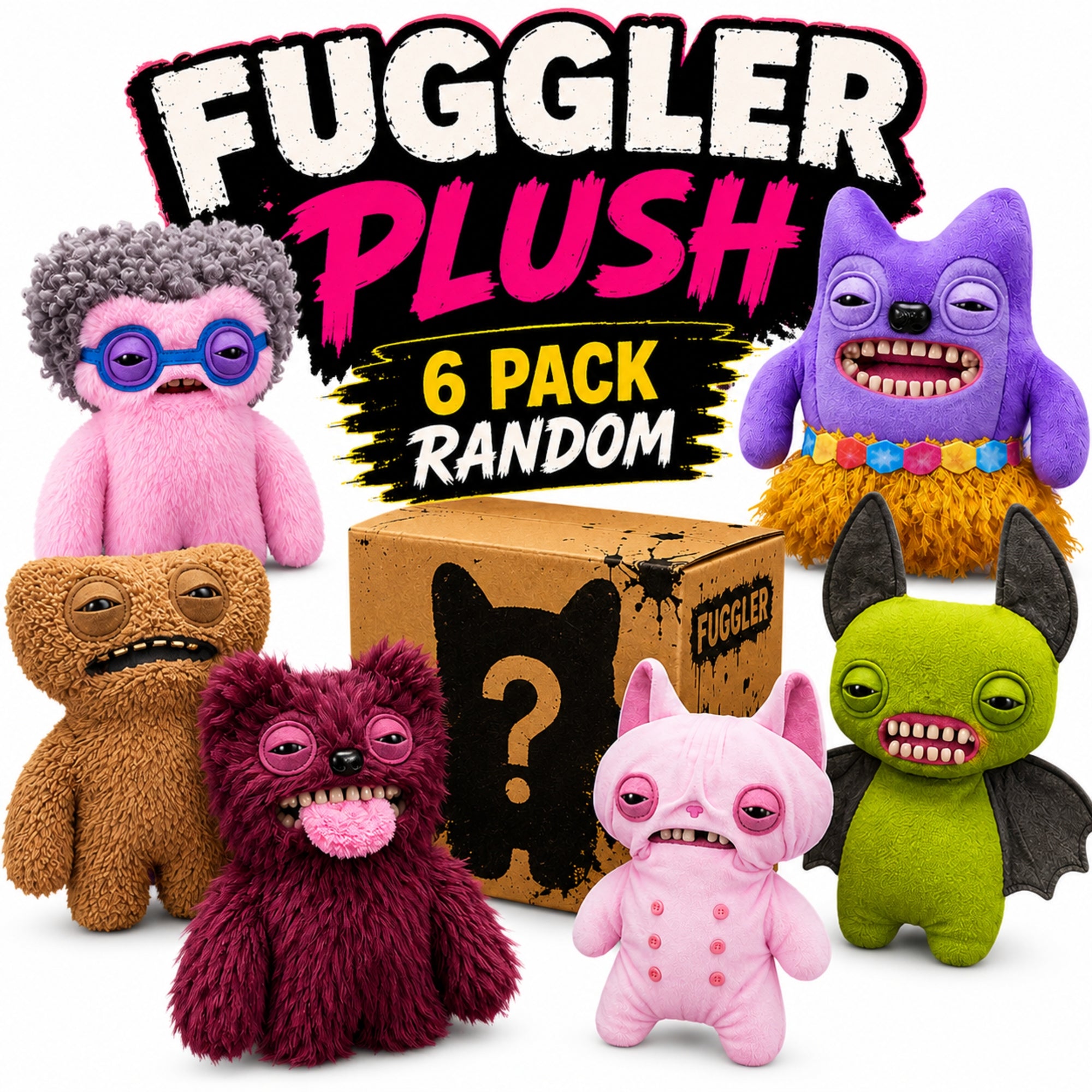 Zuru Fuggler Plush Mystery Blind Box | 6-Pack 9 Inch Collectible Plush