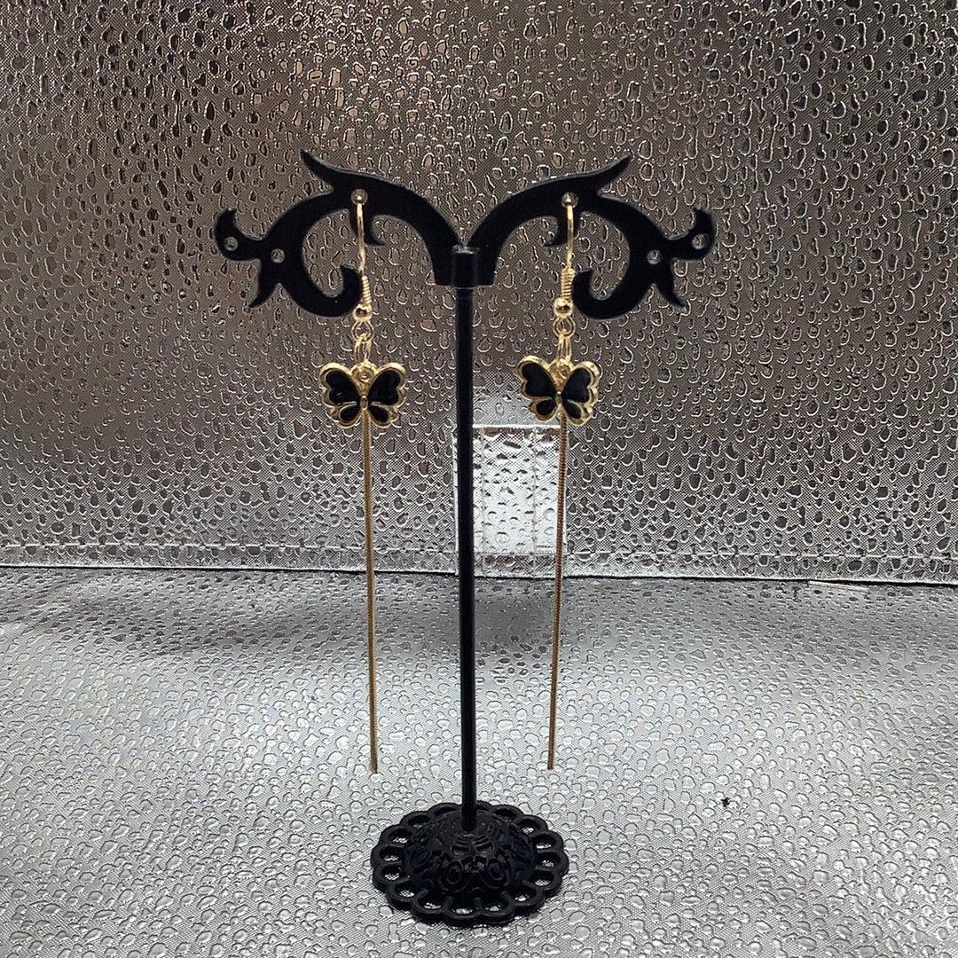 Black butterfly earrings