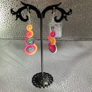 Bright and colorful swirl earrings