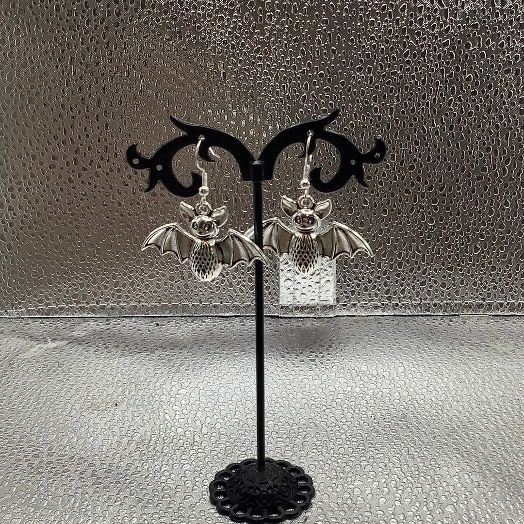 Silver Bat Earrings