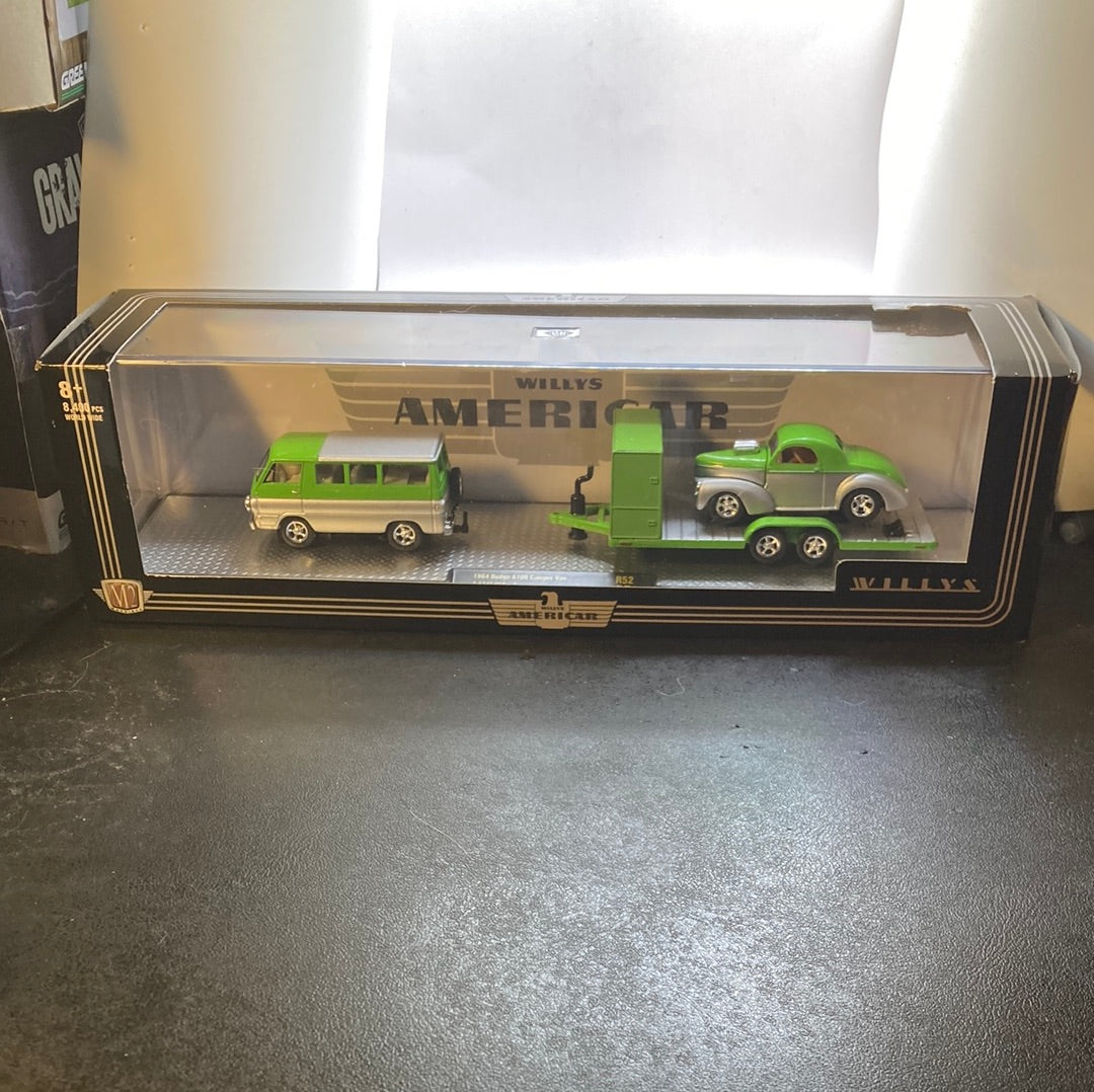 M2 1964 Dodge A100 Camper Van & 1941 Willys Coupe Diecast