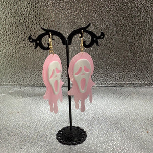 Pink scream earrings