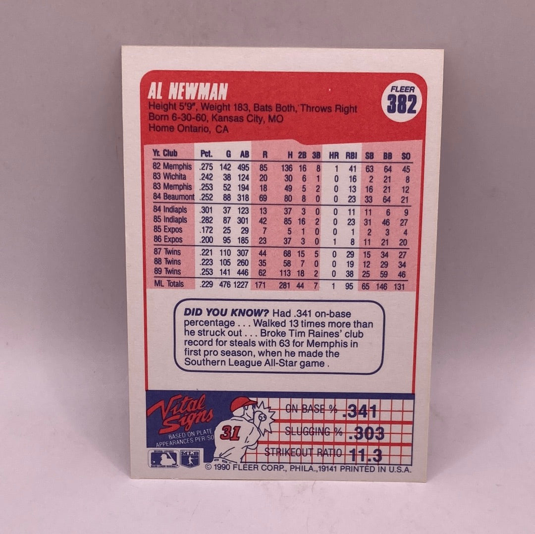 Fleer Al Newman Sports Card