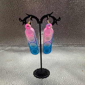 Pink and Blue Fidget Pop Earrings