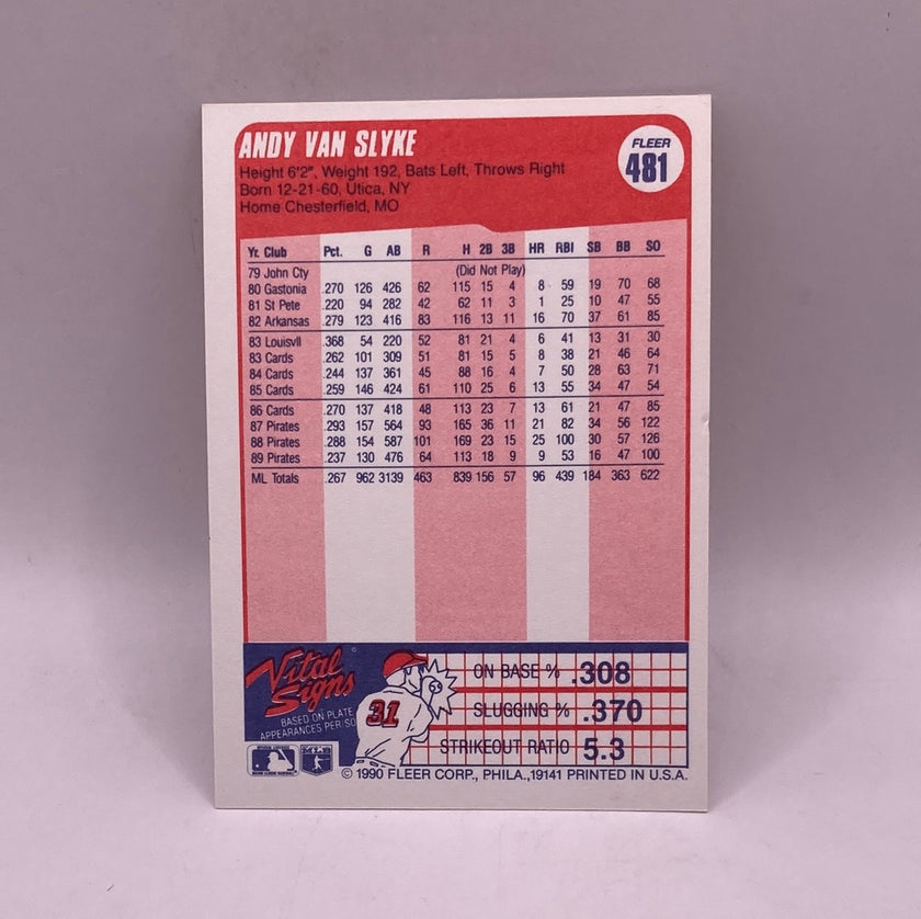 Fleer Andy Van Slyke Sports Card
