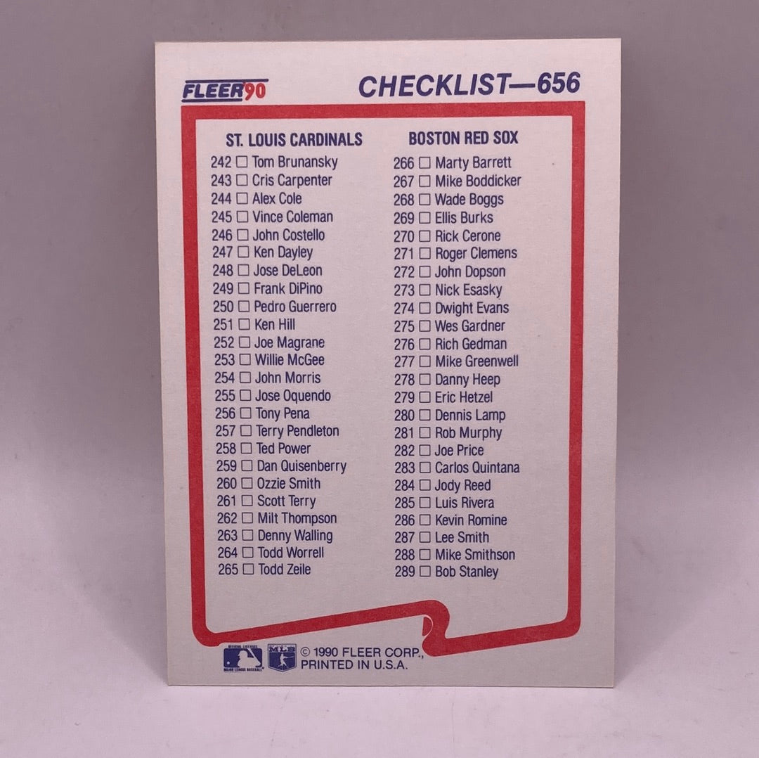 Fleer Checklist #656 Sports Card