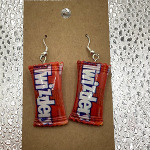 Twizzler candy earrings