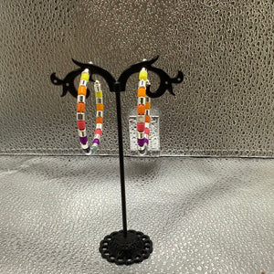 Colorful hoop earrings