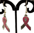 Breast cancer ribbon earrings