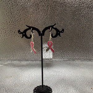 Breast cancer ribbon earrings