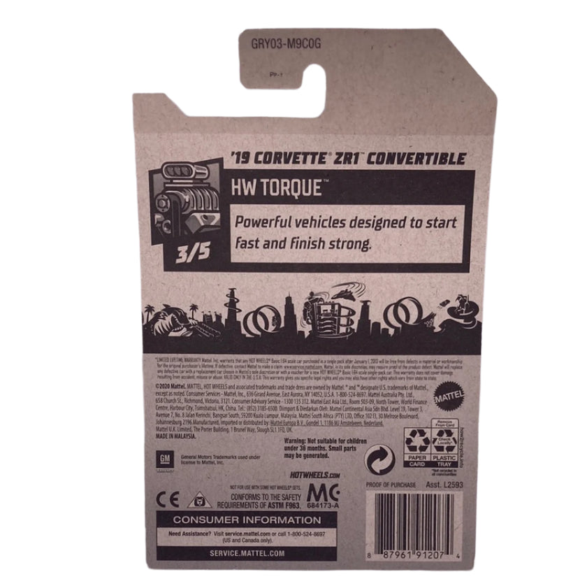 Hot Wheels 19 Corvette ZR1 Convertible Diecast