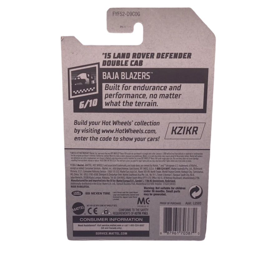 Hot Wheels 15 Land Rover Defender Double Cab Diecast