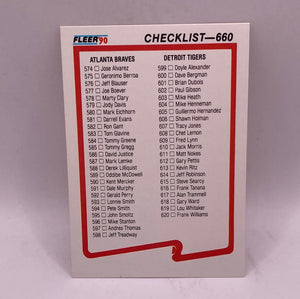 Fleer Checklist #660 Sports Card