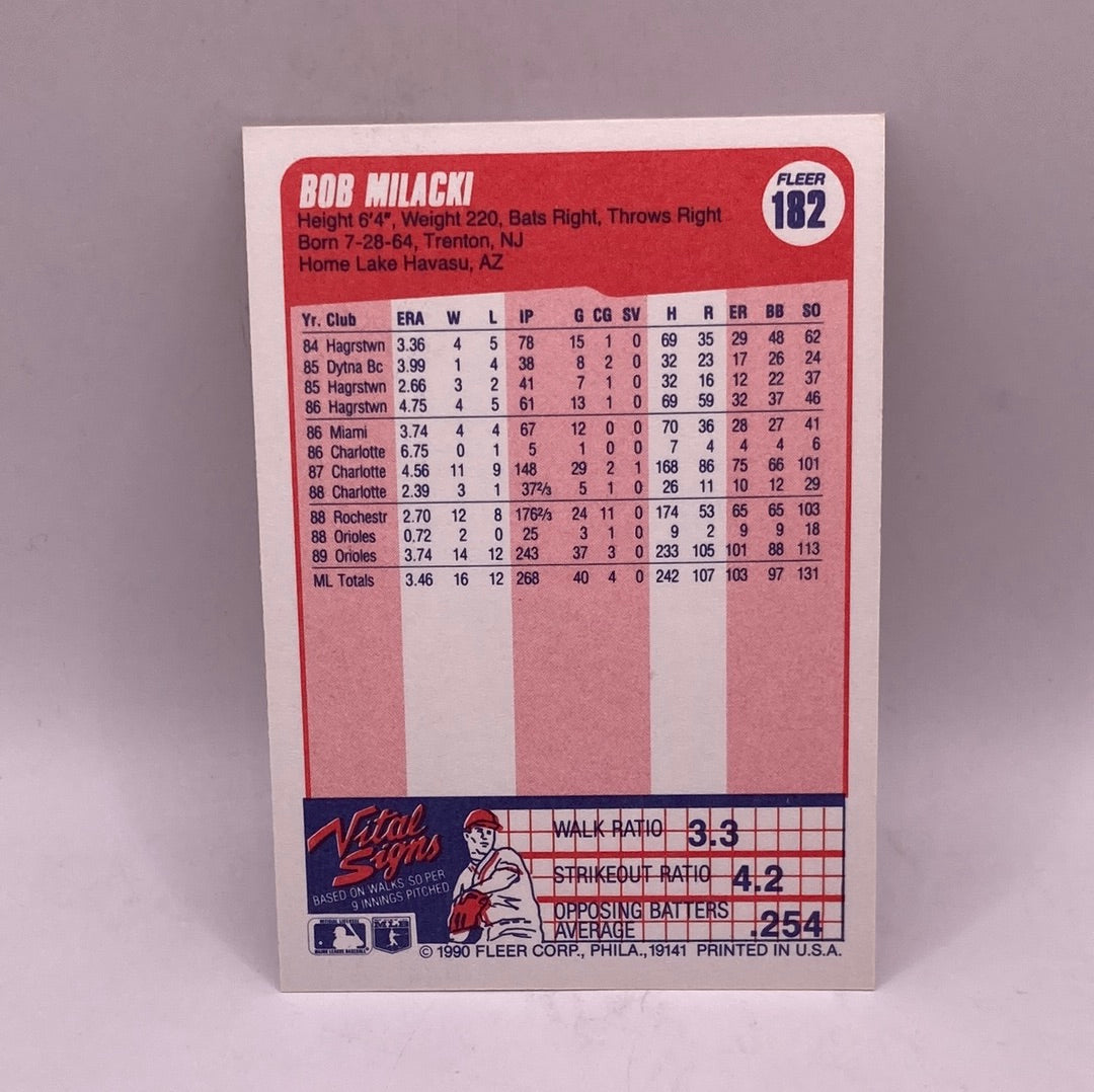 Fleer Bob Milacki Sports Card