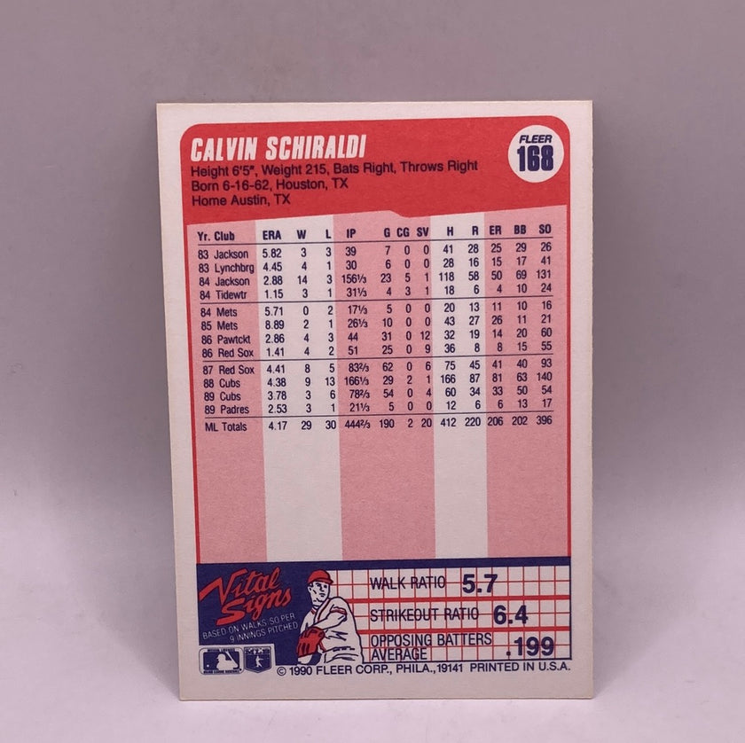 Fleer Calvin Schiraldi Sports Card
