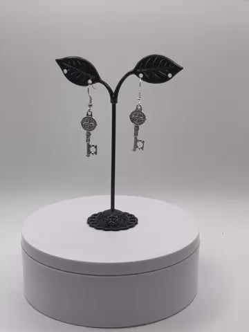 St. Benedict Key Medal Earrings