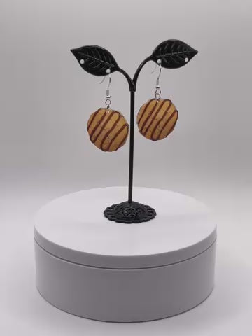 Fudge Striped Cookie Earrings