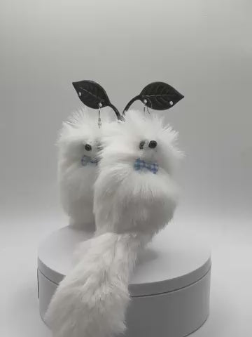White Fox Earrings