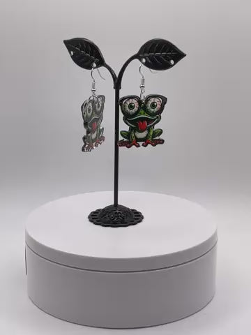 Red Eyed Frog Earrings