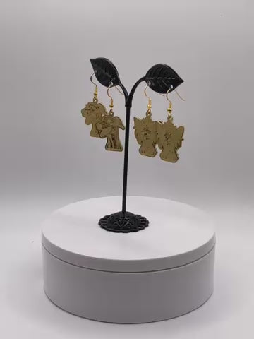 Golden Dog Earrings