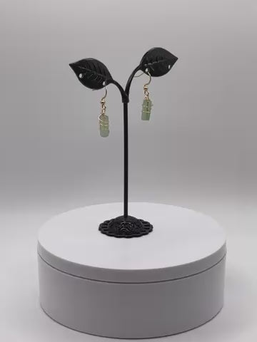 Light Green Gemstone Earrings