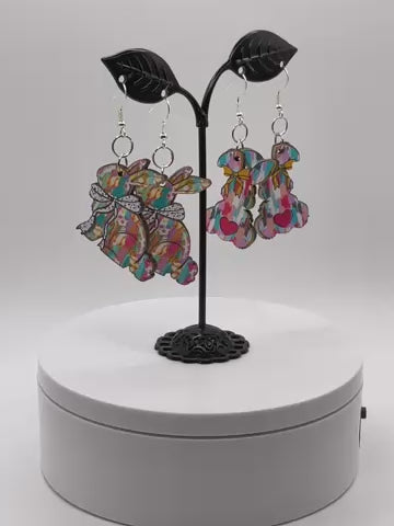 Painted Easter Bunny Earrings