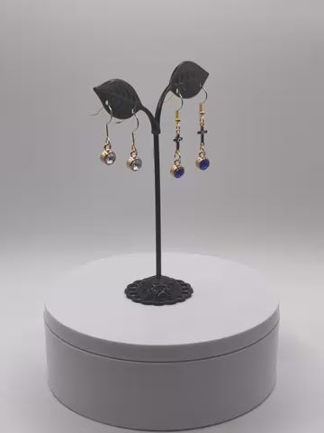 Crystal and Crosses Earrings