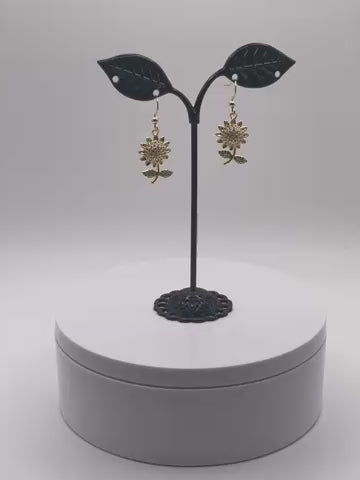 Sparkling Sunflower Earrings