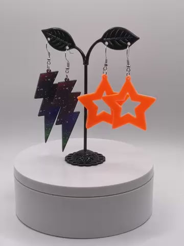Lightning and Star Earrings