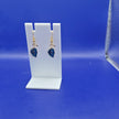 Blue leaf earrings