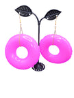 Pink Pool Float Ring Earrings