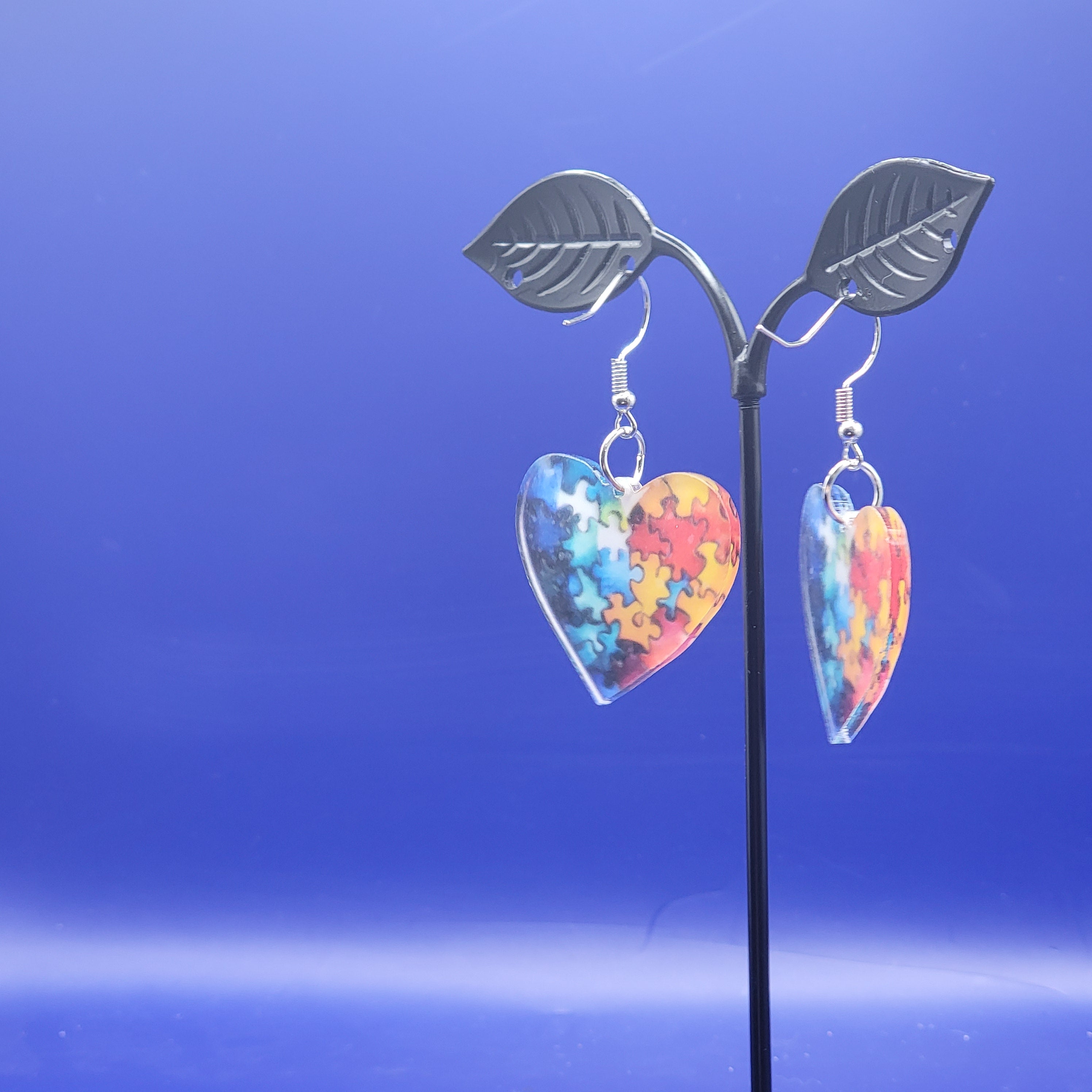 Heart jigsaw earings