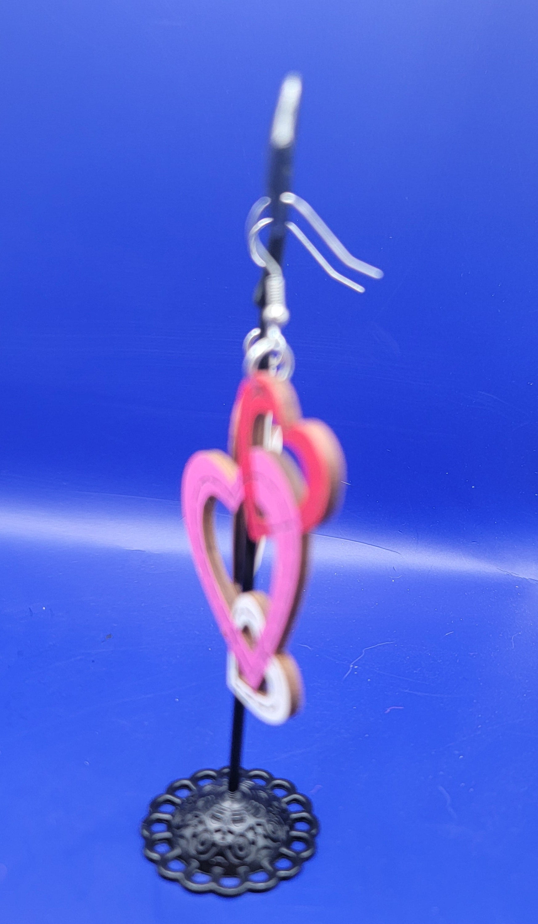 Three Heart Earrings