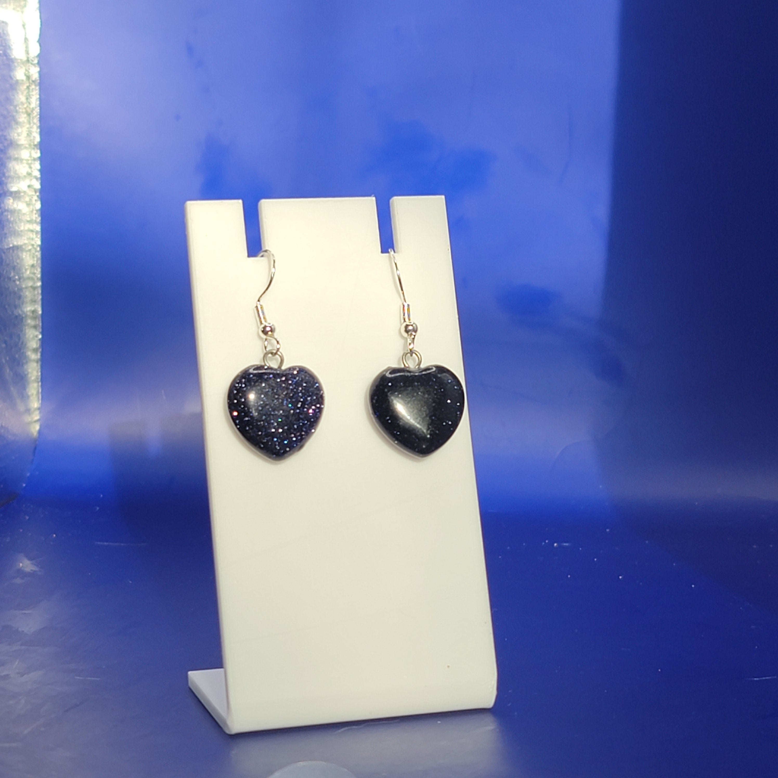 Glittery heart shaped earings