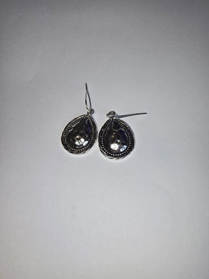 Silver Teardrop Shaped Earrings