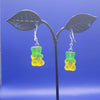 Green and yellow gummy bear earrings