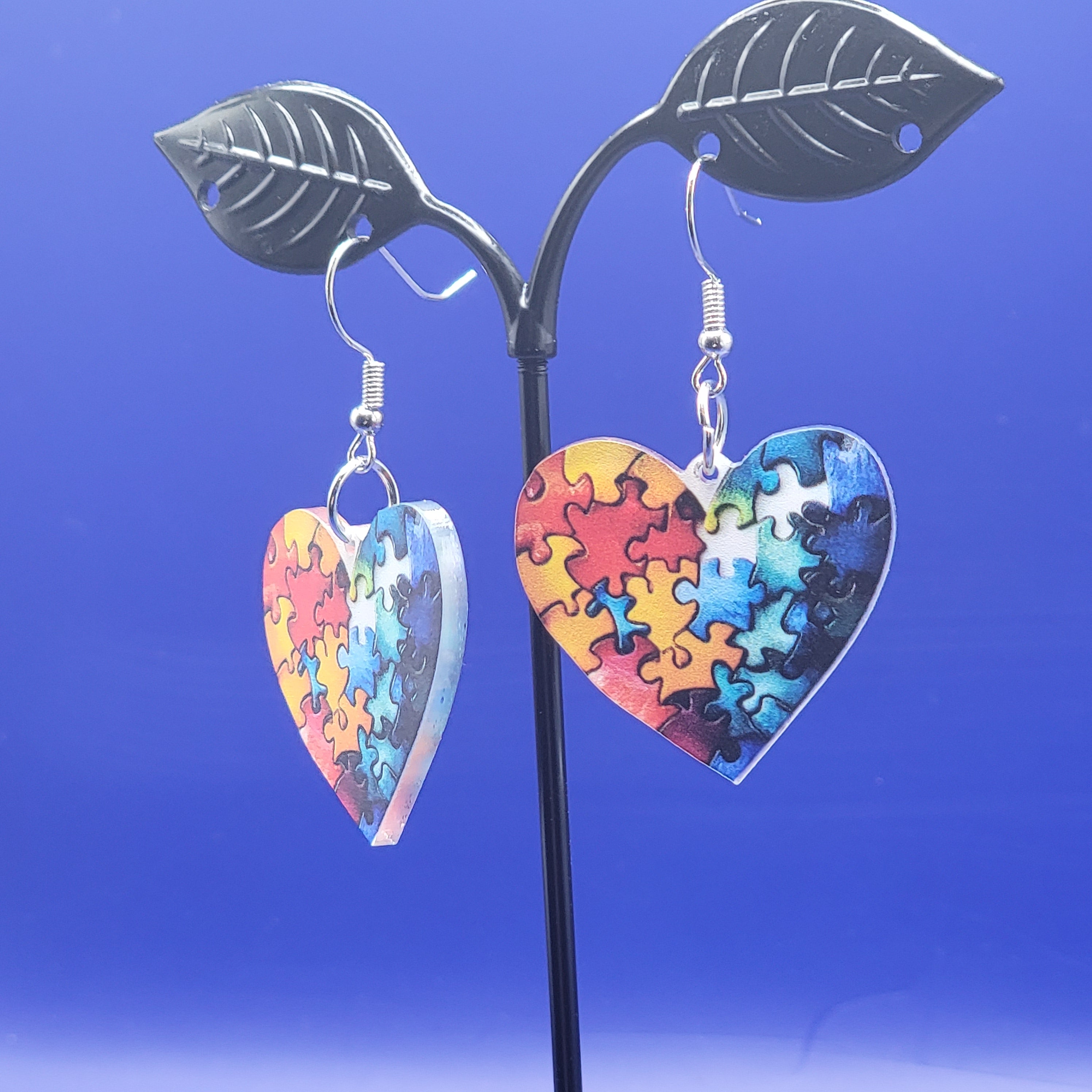 Heart jigsaw earings