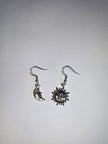 Silver mixed moon and star earrings