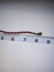 8 1/4 inch Black and Red 4mm magnetic bead bracelet or anklet