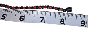 8 1/4 inch Black and Red 4mm magnetic bead bracelet or anklet