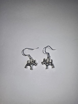 Silver Cairn Terrier Earrings (Toto)